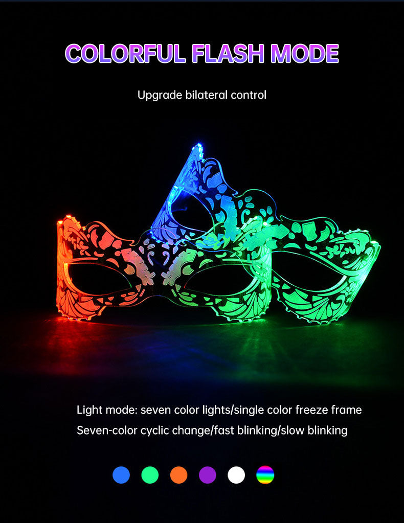 LED Party Glasses: Color-Changing Neon Cosplay Mask