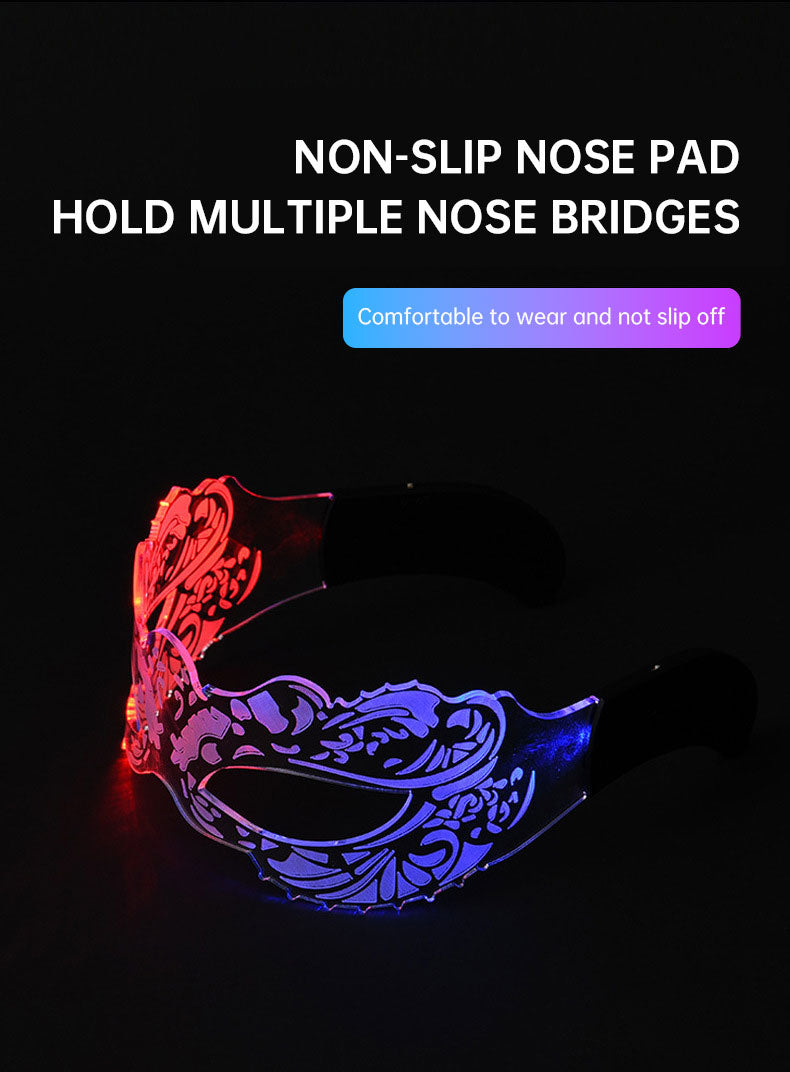 LED Party Glasses: Color-Changing Neon Cosplay Mask