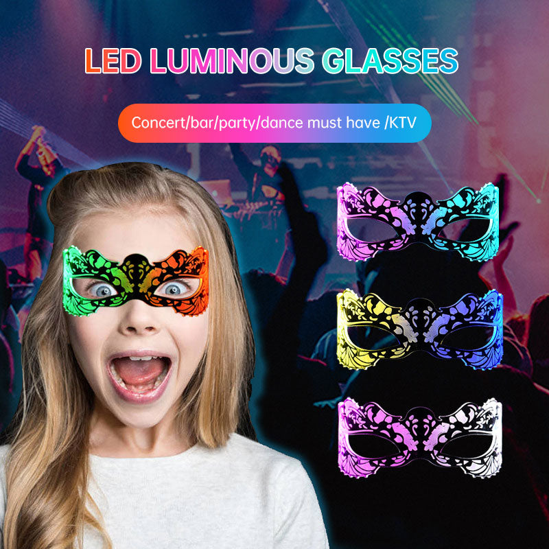 LED Party Glasses: Color-Changing Neon Cosplay Mask
