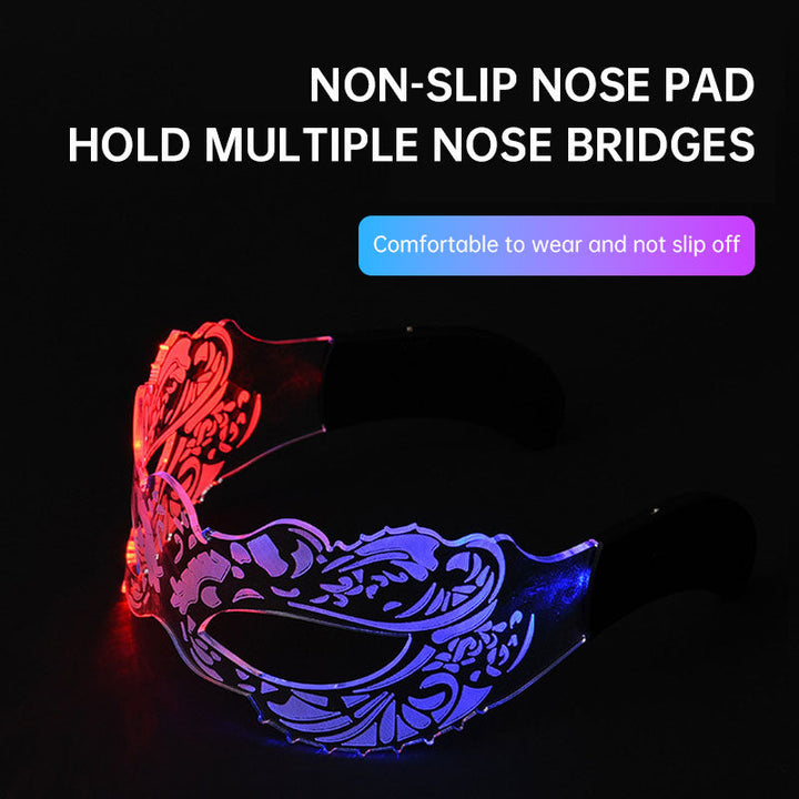 LED Party Glasses: Color-Changing Neon Cosplay Mask