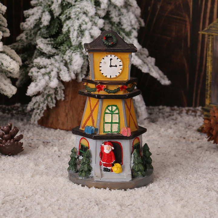 Art Deco Resin Figurine — Illuminated Christmas Tower