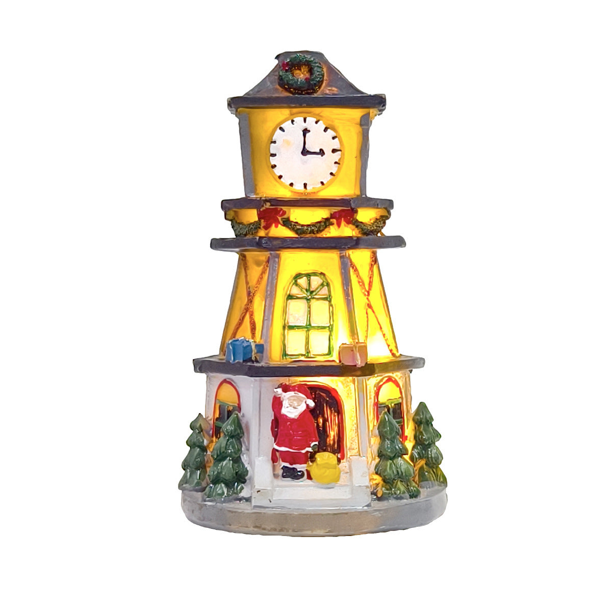 Art Deco Resin Figurine — Illuminated Christmas Tower