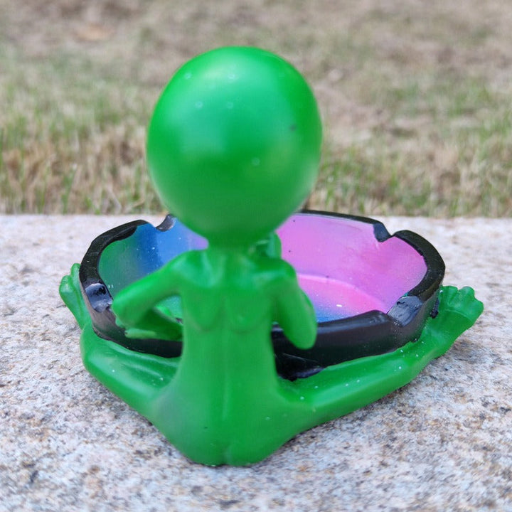 Alien Astronaut Ashtray with Iridescent Galaxy Bowl