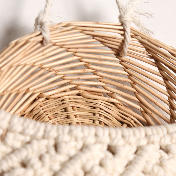 Rattan Hanging Basket Wall Decor for Natural Texture