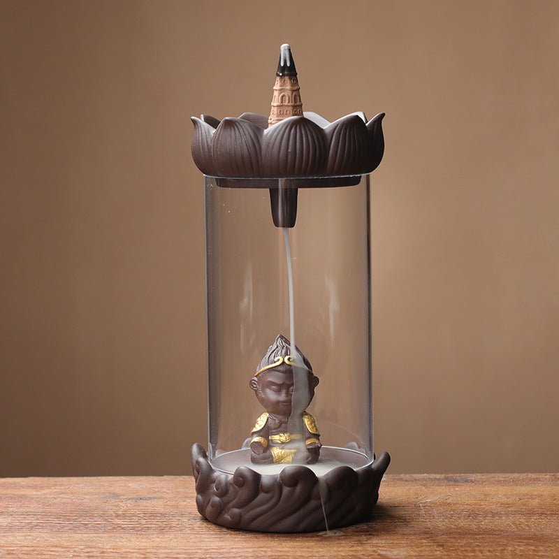 Backflow Incense Burner with Zen Smoke Display Decor