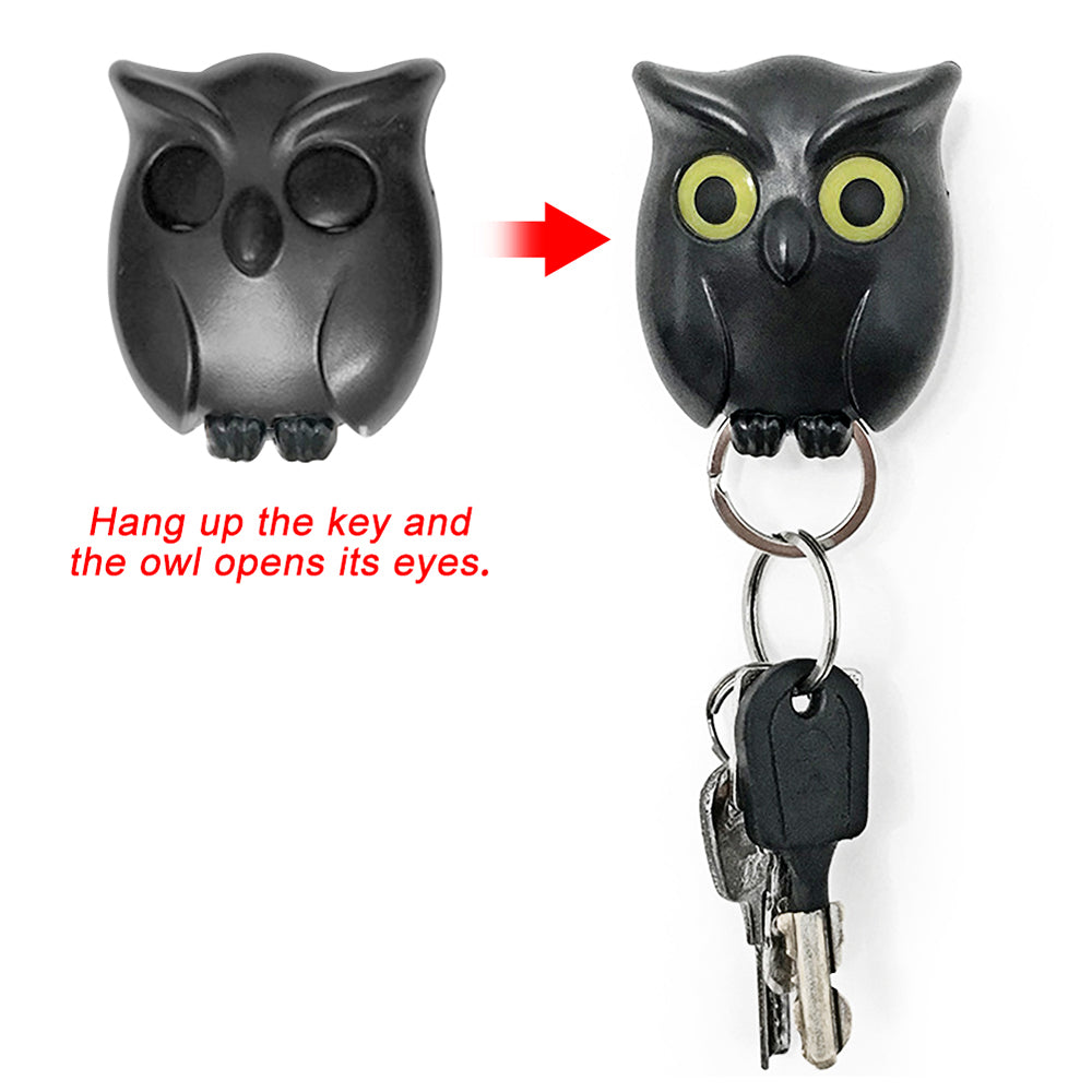 Magnetic Owl Key Hook, Non-Drill Entryway Key Holder
