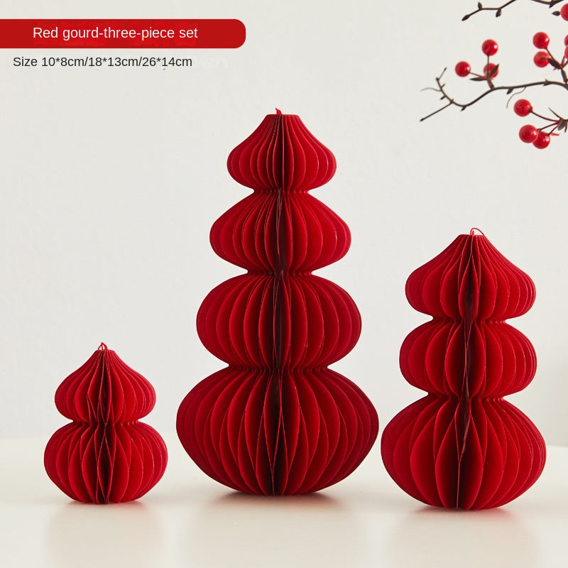 Paper Folding Gourd Ornament for Festive Home Decor