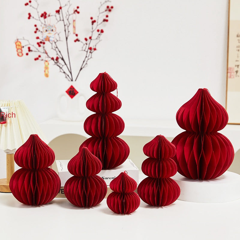 Paper Folding Gourd Ornament for Festive Home Decor
