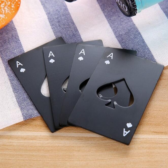 Stainless Steel Credit Card Bottle Opener, Poker Ace