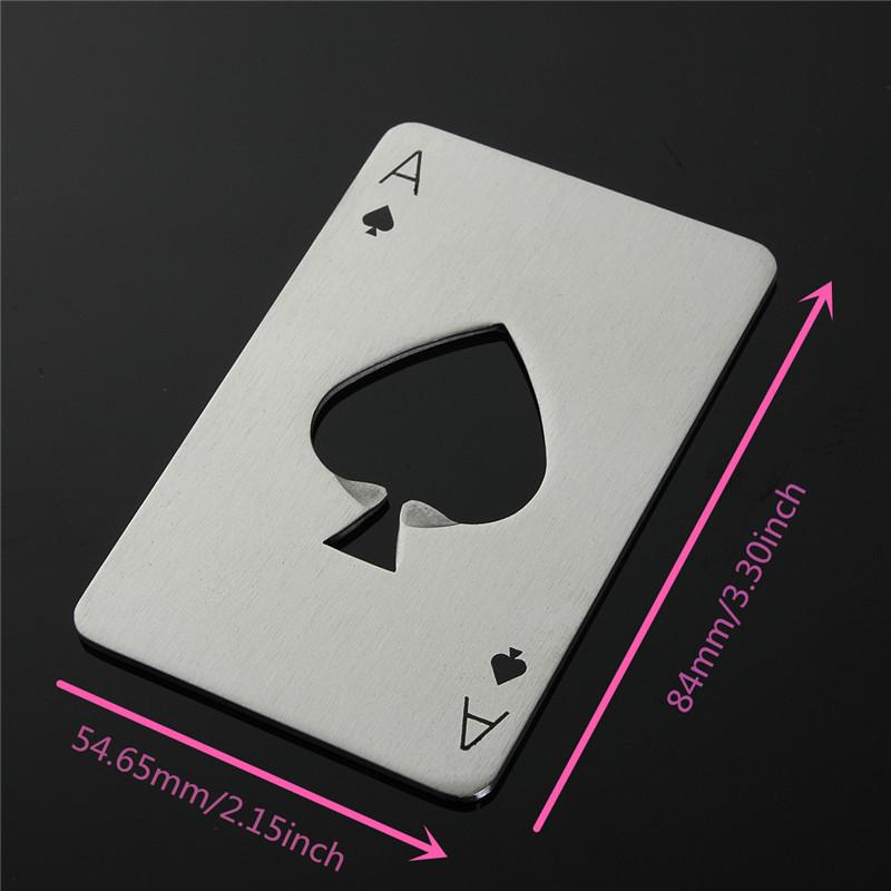 Stainless Steel Credit Card Bottle Opener, Poker Ace