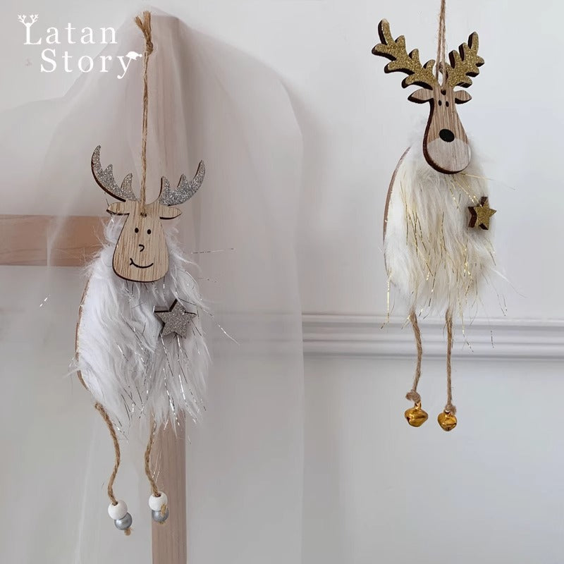Wooden Reindeer Ornament for Rustic Christmas Charm