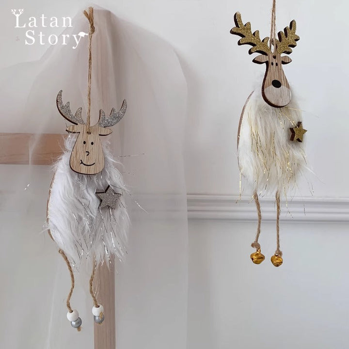 Wooden Reindeer Ornament for Rustic Christmas Charm