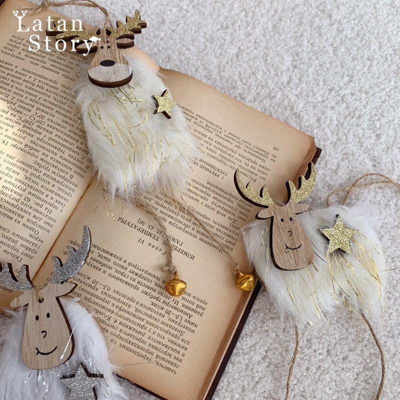 Wooden Reindeer Ornament for Rustic Christmas Charm