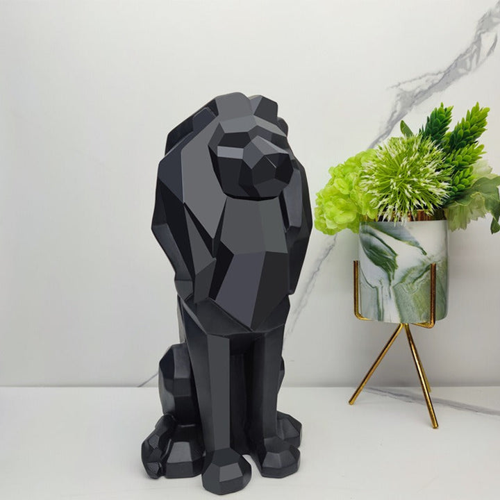 Geometric Lion Sculpture for Modern Statement Decor