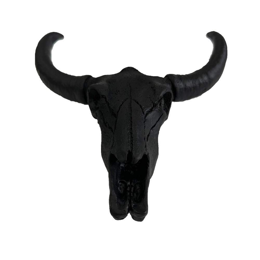 Resin Cow Skull Wall Decor With Aged Western Drama