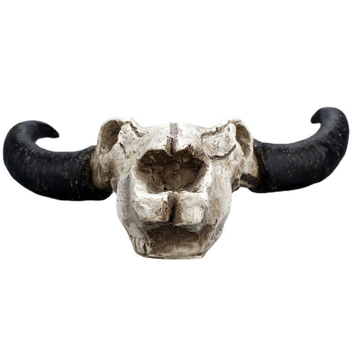 Resin Cow Skull Wall Decor With Aged Western Drama