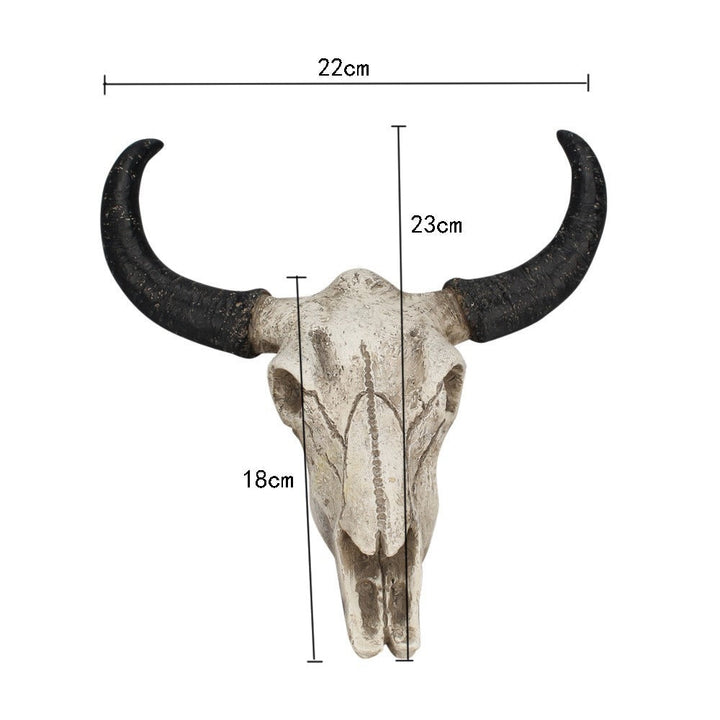 Resin Cow Skull Wall Decor With Aged Western Drama