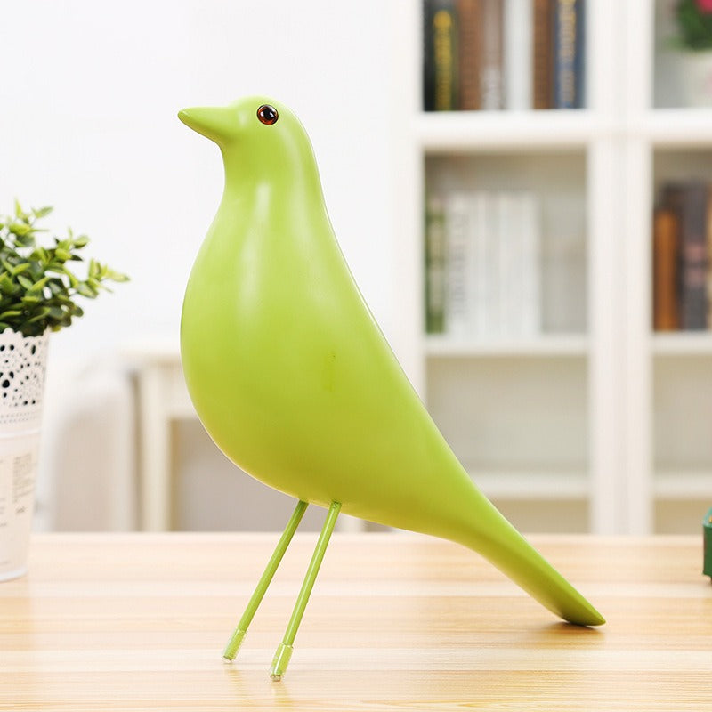 Resin Bird Decor Accent for Colorful Modern Shelves