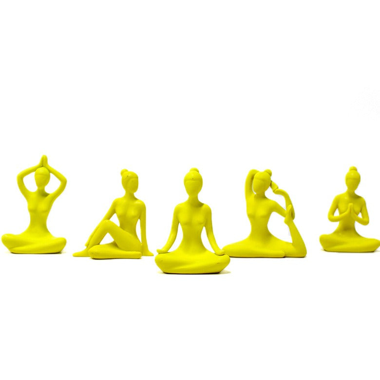 Yoga Figurine Set for Cheerful Wellness Home Decor