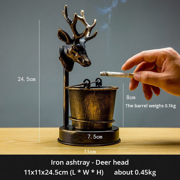 Decorative Iron Ashtray With Vintage Tabletop Style