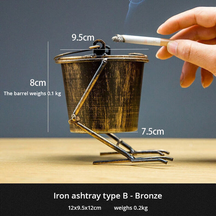 Decorative Iron Ashtray With Vintage Tabletop Style