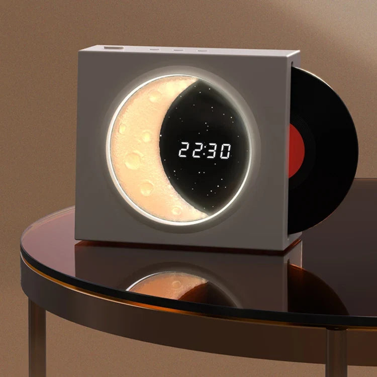 Retro Moon Bluetooth Speaker Clock and Night Light Lamp