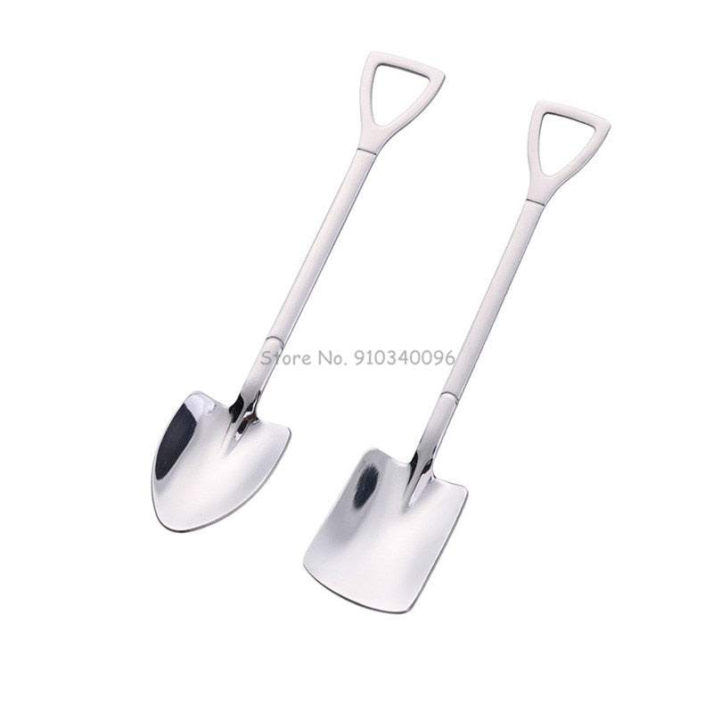 Retro Shovel Dessert Spoons for Stylish Coffee Serving