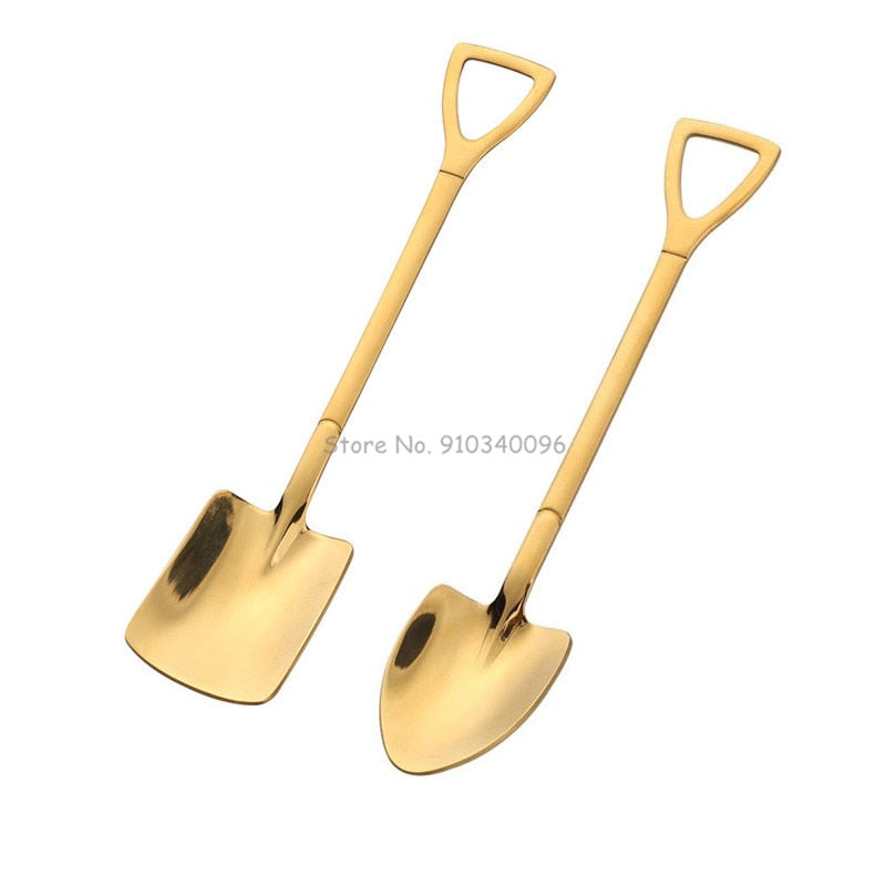 Retro Shovel Dessert Spoons for Stylish Coffee Serving
