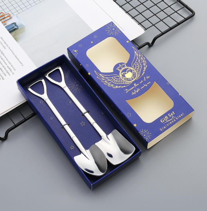 Retro Shovel Dessert Spoons for Stylish Coffee Serving
