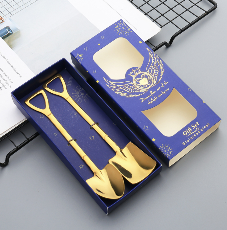Retro Shovel Dessert Spoons for Stylish Coffee Serving