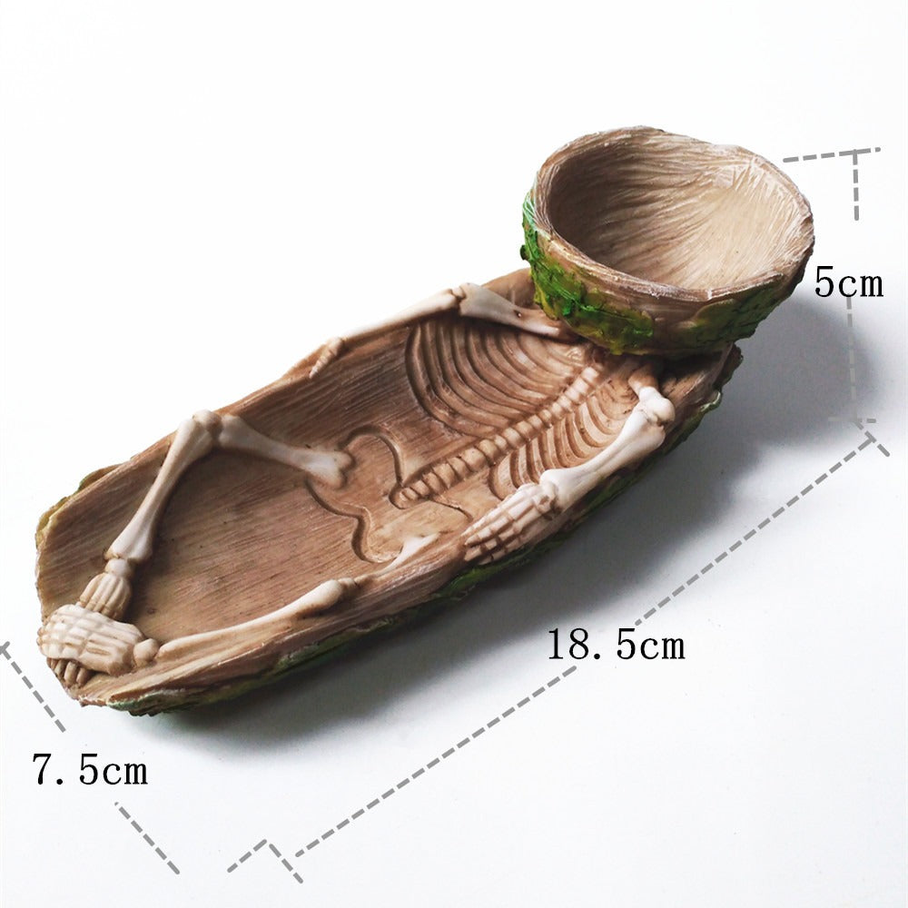 Bone Boat Planter for Playful Sculptural Tabletop Decor