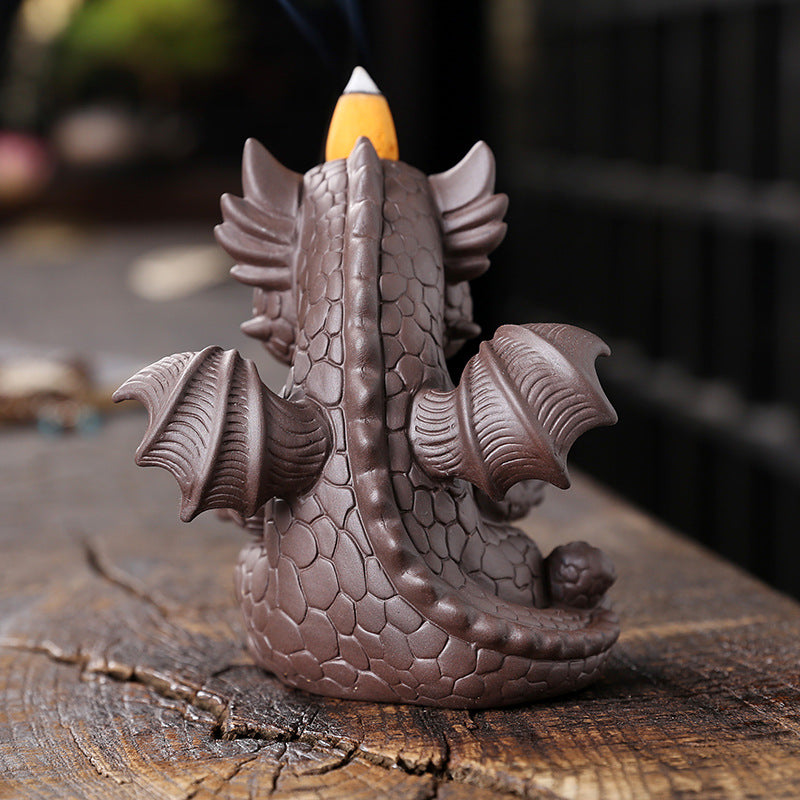 Backflow Incense Burner Dragon Smoke Waterfall Decor