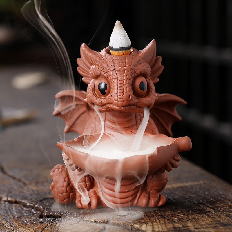 Backflow Incense Burner Dragon Smoke Waterfall Decor