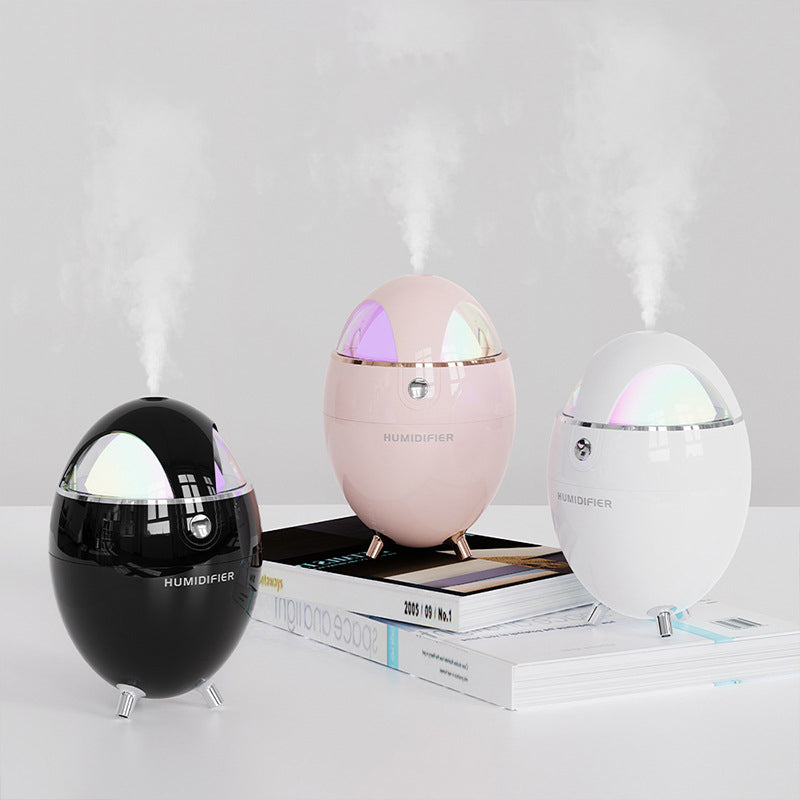 Egg-Shaped USB Humidifier with Color-Changing Night Light