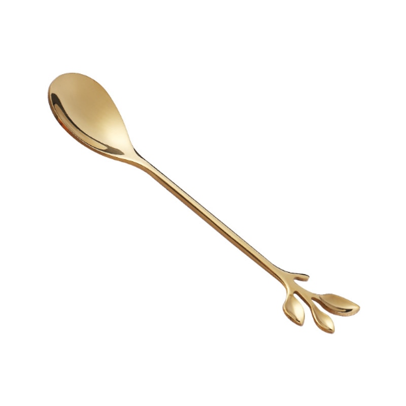 Leaf Branch Stainless Steel Dessert Spoon Fork Gift