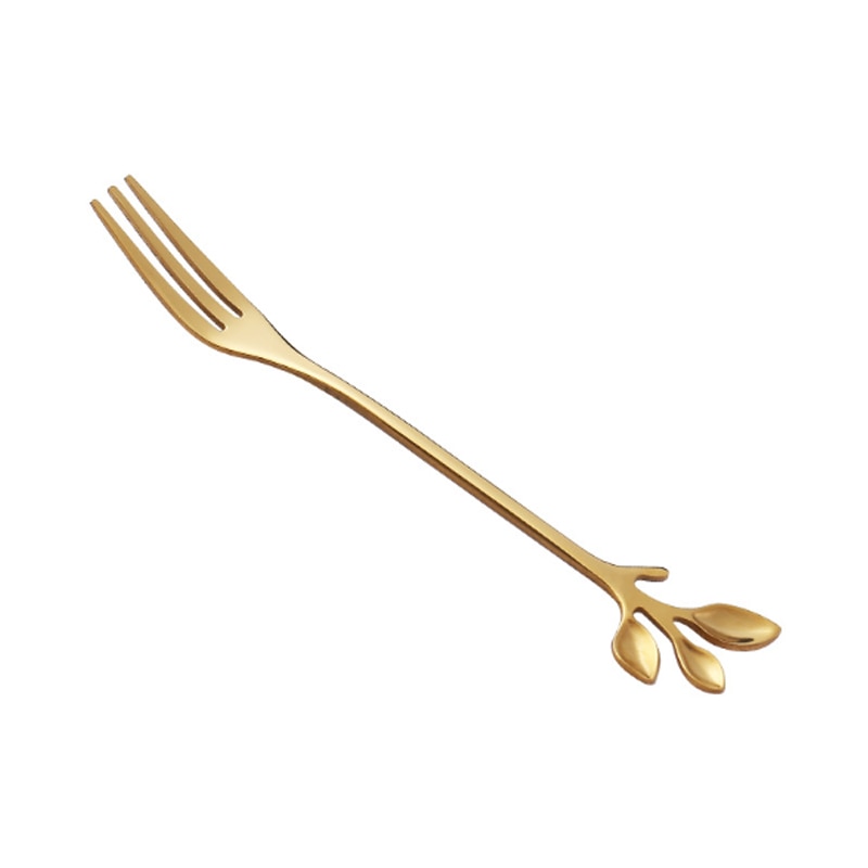 Leaf Branch Stainless Steel Dessert Spoon Fork Gift
