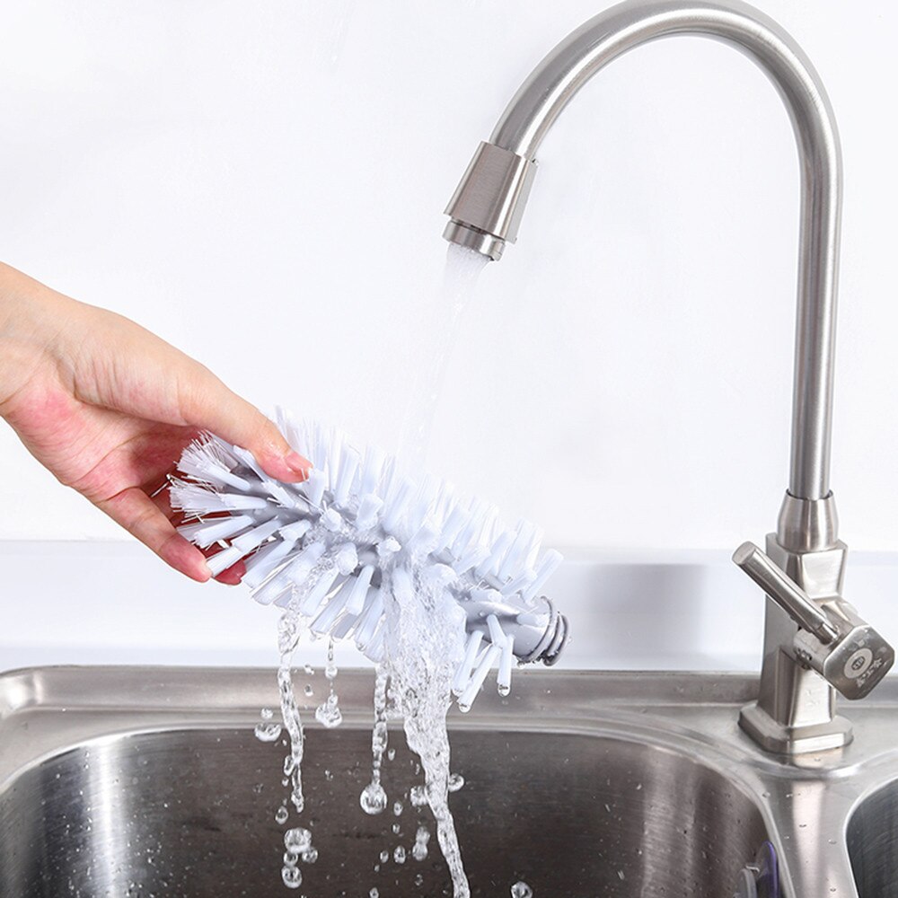Suction Cup Bottle Brush with Rotating Head for Sink