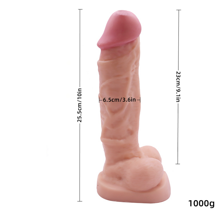 Oversized Silicone Adult Toy With Textured Shaft & Base