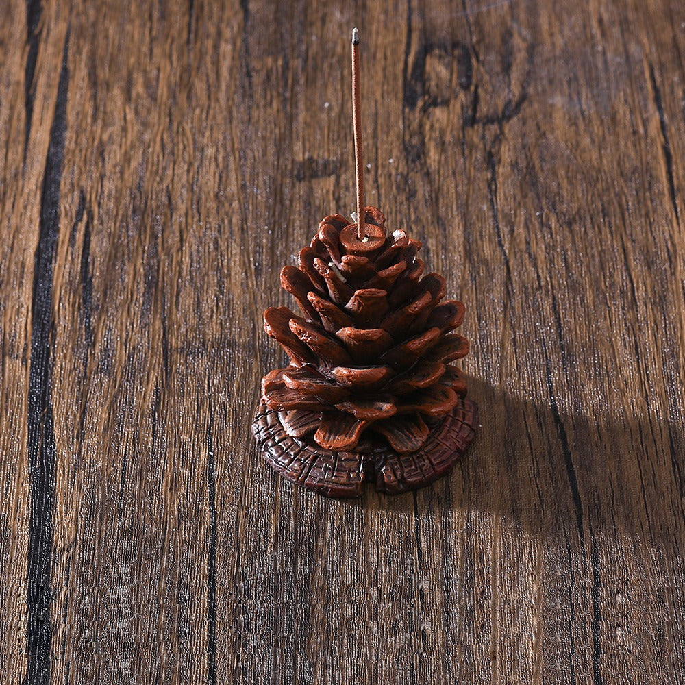 Pine Cone Incense Holder for Woodland Tabletop Calm