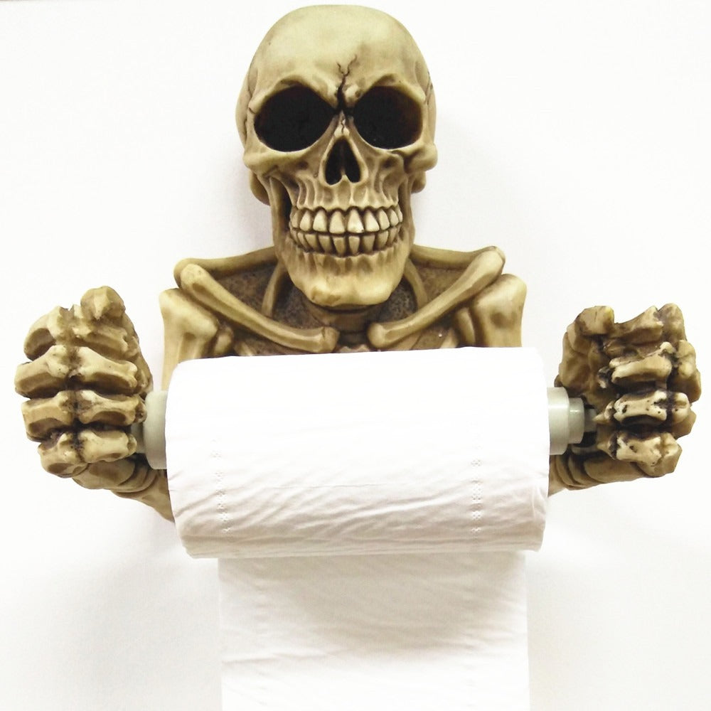 Skull Toilet Paper Holder | Gothic Bathroom Wall Decor