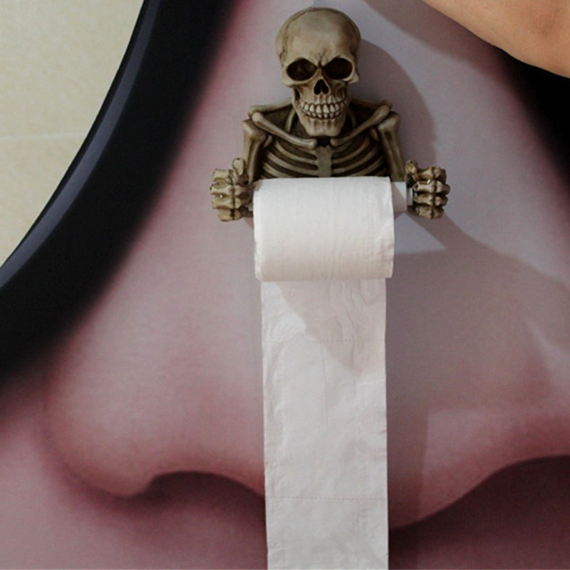 Skull Toilet Paper Holder | Gothic Bathroom Wall Decor