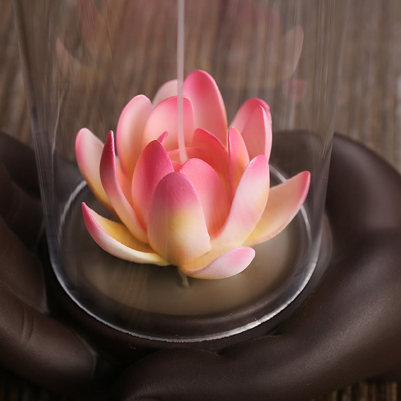 Lotus Incense Holder Lamp for Serene Tabletop Decor