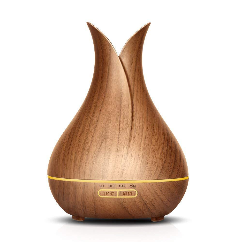 Wood Grain Essential Oil Diffuser: Quiet Calming Mist