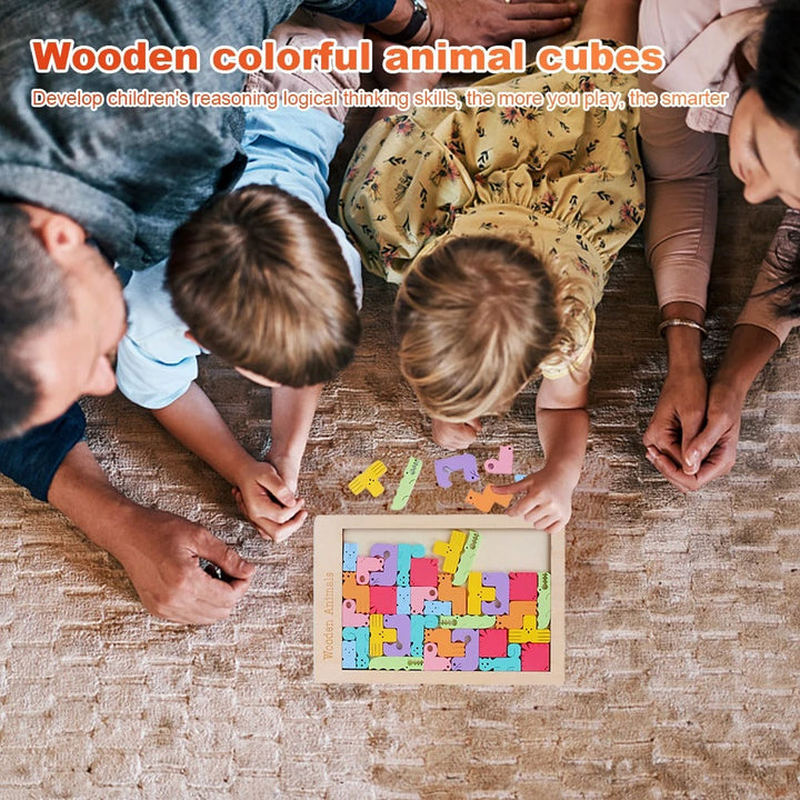 Wooden Animal Puzzle Board for Screen-Free Learning
