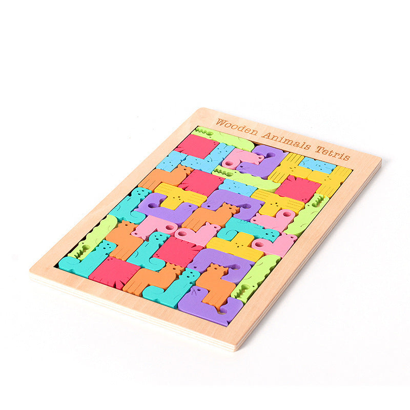 Wooden Animal Puzzle Board for Screen-Free Learning