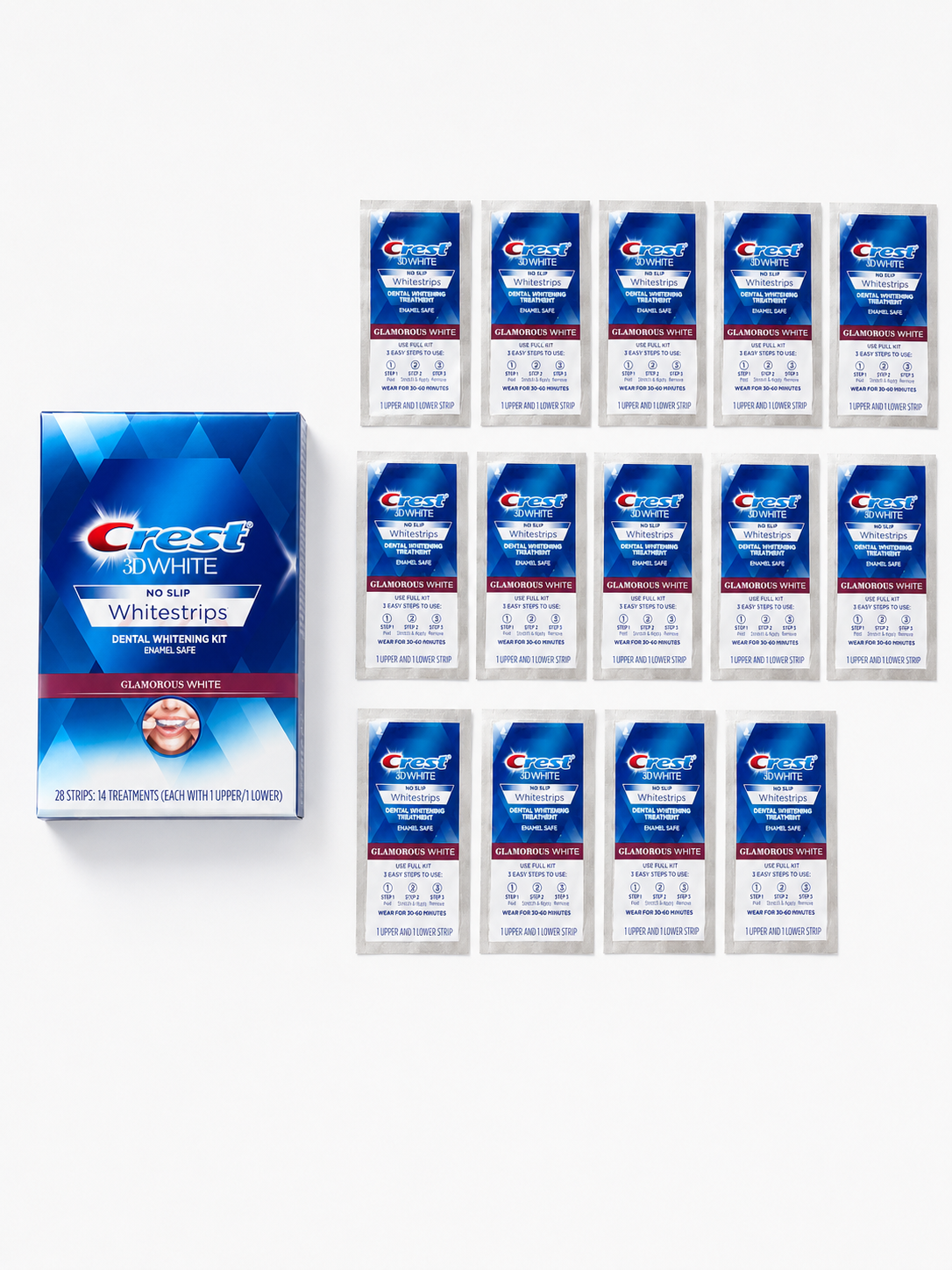 Crest 3D White No Slip Whitestrips — 14 Pairs