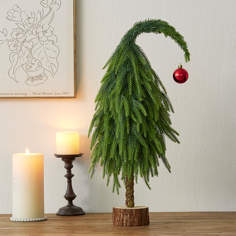 Crooked Neck Christmas Tree for Small-Space Holiday Cheer