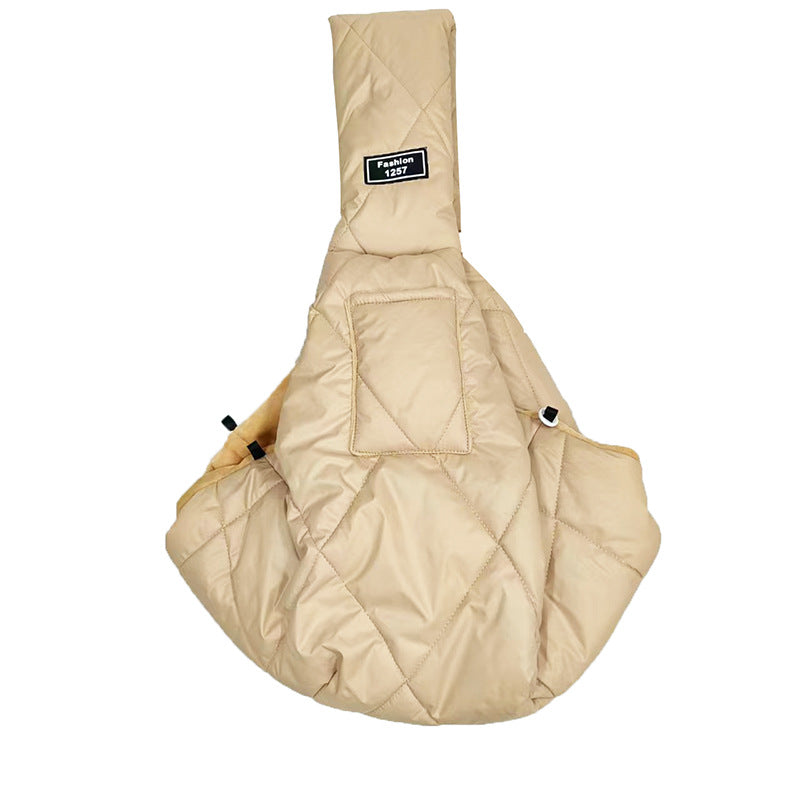 Crossbody Pet Carrier Bag for Warm Hands-Free Trips