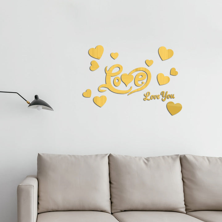 Acrylic Love Wall Sticker for Romantic Bedroom Decor