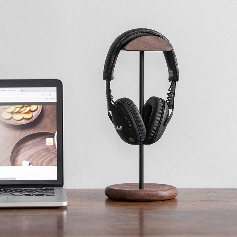 Solid Walnut Headphone Stand for Over-Ear Headphones
